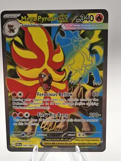 Pokemon Mega Pyroar ex 99/86 Full Art Double Ultra Rare Chaos Rising ME04 NM - Image 1