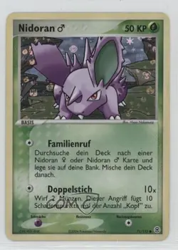 Nidoran M German Reverse Foil Pokemon EX FireRed & LeafGreen #71 2004 - Image 1
