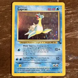 Lapras Pokemon TCG Fossil Holo Unlimited Rare Card 10/62 - Image 1