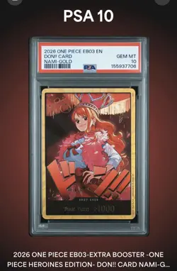 Bandai Don!! Card Nami-Gold Extra Booster One Piece Gold Nami PSA 10 2026 - Image 1