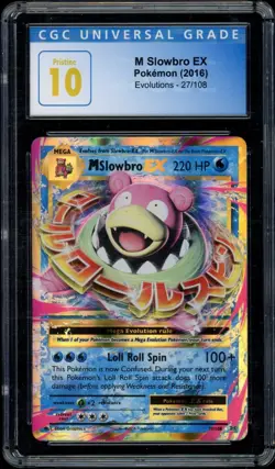 CGC 10 PRISTINE M Slowbro EX 27/108 Evolutions Pokemon Card - Image 1