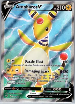 Ampharos V 049/185 SWSH04: Vivid Voltage - Pokemon Card - NM - Image 1