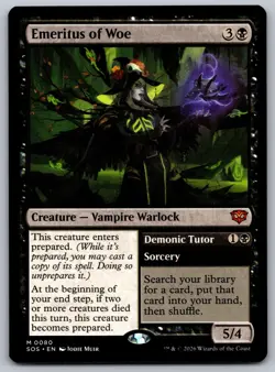 MTG Emeritus of Woe SOS 2026 Black Creature Rare Magic The Gathering NM - Image 1