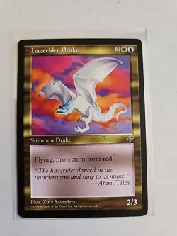 Hazerider Drake - Mirage - MTG Magic - Uncommon - White Blue Creature - Image 1