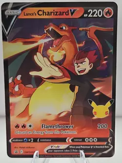 Pokemon Lance’s Charizard V SWSH133 Celebrations Black Star Promo Near Mint NM - Image 1