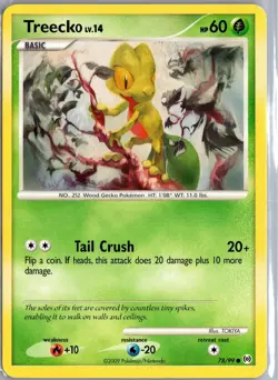 Treecko 78/99 Common Arceus Pokemon Moderately Played - Image 1