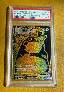 2021 Pokemon Japanese VMAX Climax Pikachu Vmax Gold Ultra Rare 279/184 PSA 10 - Image 1