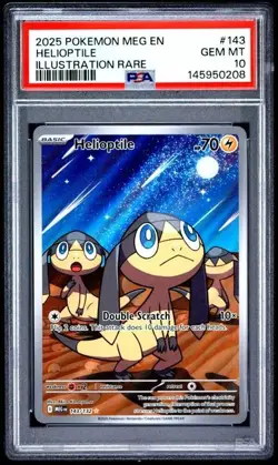 2025 POKEMON MEG EN-MEGA EVOLUTION ILLUSTRATION RARE #143 HELIOPTILE PSA 10 - Image 1