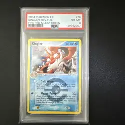 2004 POKEMON EX FIRE RED & LEAF GREEN #26 KINGLER-REVERSE FOIL PSA 8 - Image 1