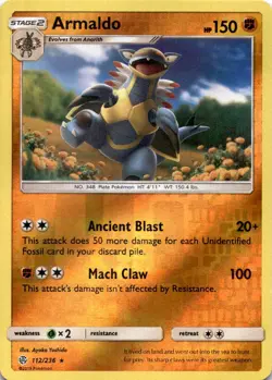 ARMALDO 112/236 R COSMIC ECLIPSE POKEMON REVERSE HOLO MP - Image 1