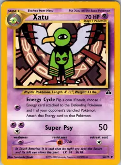 Xatu 52/75 Neo Discovery Pokemon TCG LP - Image 1