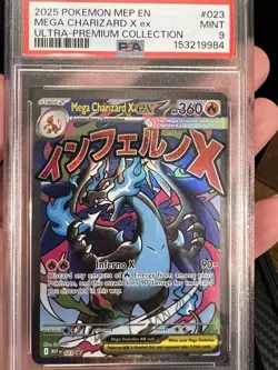 Pokemon Mega Charizard X ex 023 Me: Mega Evolution Promo Holo English PSA 9 - Image 3