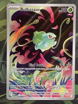 Pokemon Bulbasaur Full Art Holo Illustration Rare Me01: Mega Evolution 133/132 - Image 1