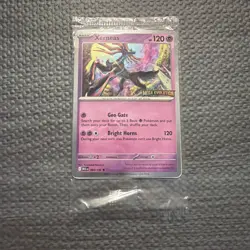 Sealed Pokemon: Xerneas 64/132 Cosmos Holo Mega Evolution Stamp BestBuy Promo - Image 1