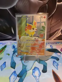 Pokemon TCG Chaos Rising Pokemon Center Stamped Fennekin Promo 080 - Image 1