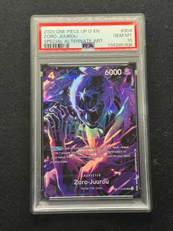 2025 ONE PIECE ST18-004 ZORO JUUROU OP12 LEGACY OF THE MASTER SP PSA 10 GEM MINT - Image 1