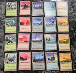 Magic the Gathering MTG Urza's Saga Land Set 20 total 4 of each art - Image 1
