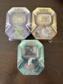 Pokemon TCG Exclusive Triple Whammy Tin Set Collector Tins Set of 3 Sealed. - Image 1