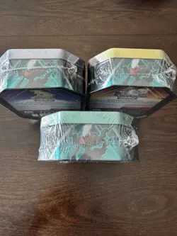 Pokemon TCG Exclusive Triple Whammy Tin Set Collector Tins Set of 3 Sealed. - Image 2
