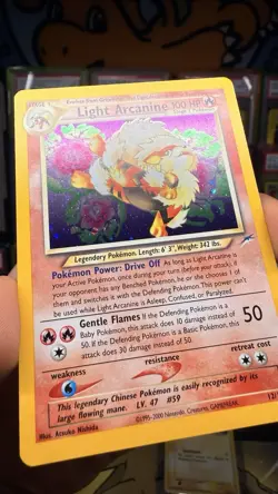 Pokemon Neo Destiny Light Arcanine TCG 12/105 Unlimited Holo Rare CLEAN!! - Image 2