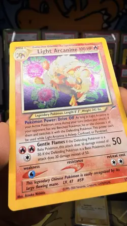 Pokemon Neo Destiny Light Arcanine TCG 12/105 Unlimited Holo Rare CLEAN!! - Image 3