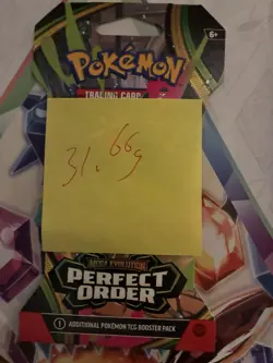 VERY HEAVY! 31.66g Pokemon TCG Perfect Order Sleeved Booster Pack Factory Sealed - Image 2