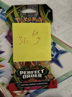 VERY HEAVY! 31.66g Pokemon TCG Perfect Order Sleeved Booster Pack Factory Sealed - Image 4