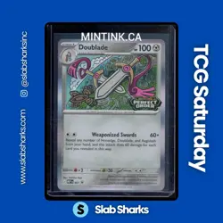 2026 POKEMON MEP BLACK STAR PERFECT ORDER PRERELEASE STAFF PROMO #067 DOUBLADE - Image 1