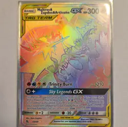 Pokemon Moltres & Zapdos & Articuno GX 69/68 Hidden Fates Secret Rare TAG TEAM - Image 1