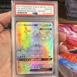 Guzzlord GX Pokemon Crimson Invasion 116/111 Secret Full Art Holo PSA 10 - Image 1