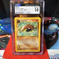 Kabuto 50/62 - 1st Edition - CGC Gem Mint 10 - Fossil - Pokemon TCG 1999 Vintage - Image 1