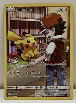 2019 Pokemon Pikachu Secret Rare Full Art Holo 241/236 Cosmic Eclipse - Image 1