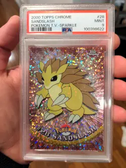 2000 Topps Chrome Pokemon Sandslash #28 Sparkle Mint PSA 9 - Image 1