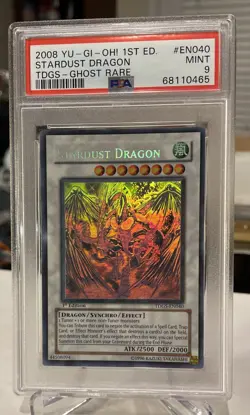 2008 YU-GI-OH! TDGS-THE DUELIST GENESIS 1ST ED-GHOST RARE STARDUST DRAGON PSA 9 - Image 2