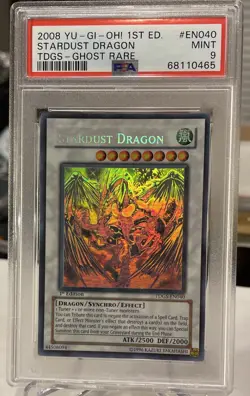 2008 YU-GI-OH! TDGS-THE DUELIST GENESIS 1ST ED-GHOST RARE STARDUST DRAGON PSA 9 - Image 3