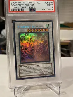 2008 YU-GI-OH! TDGS-THE DUELIST GENESIS 1ST ED-GHOST RARE STARDUST DRAGON PSA 9 - Image 4