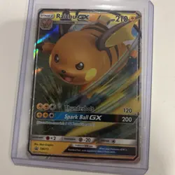 Raichu GX Pokemon TCG Black Star Promo Hidden Fates SM213 Sm Holo (Near Mint) 2 - Image 1