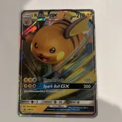 Raichu GX Pokemon TCG Black Star Promo Hidden Fates SM213 Sm Holo (Near Mint) 2 - Image 3