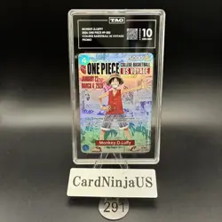TAG GEM MINT 10 Monkey.D.Luffy College Basketball US Voyage P-055 One Piece 291 - Image 1
