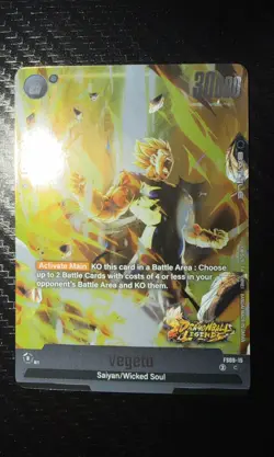 Bandai Vegeta Battle Card FS09-15 Dragon Ball Legends English 30000 Power Cost 6 - Image 1