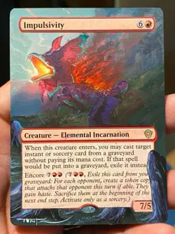 Impulsivity MTG Lorwyn Eclipsed Commander Hand Painted Full Altered Art Tentz - Image 1