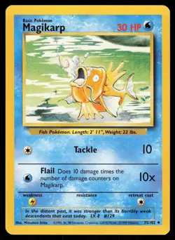 Magikarp 35/102 Uncommon Pokemon Base Set LP - Image 1