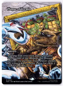 Plague of Vermin (Borderless) PZA 7 Magic: The Gathering Mythic NM - Image 1