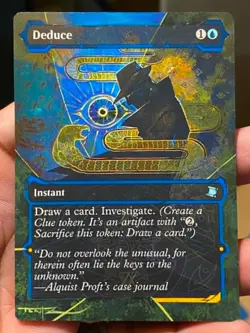 Deduce MTG Secrets of Strixhaven Hand Painted Borderless Full Altered Art Tentz - Image 1