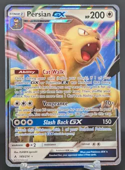 Pokemon Persian GX #149/214 English Unbroken Bonds Ultra Rare - Image 1