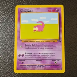 Pokemon TCG Slowpoke 55/62 Fossil Common Regular Basic 1999 English - Image 1