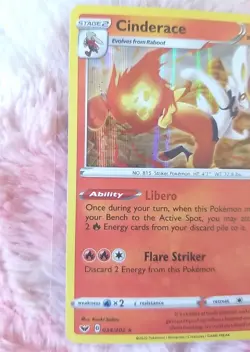 Pokemon Cinderace 034/202 Swsh01: Sword & Shield Rare Holo TCG - Image 2
