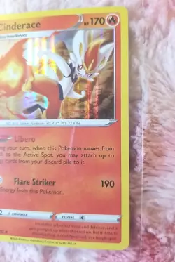 Pokemon Cinderace 034/202 Swsh01: Sword & Shield Rare Holo TCG - Image 3
