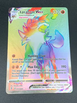 Lycanroc VMAX 213/203 Hyper Secret Rare SWSH Evolving Skies Pokemon NM 2021 - Image 1