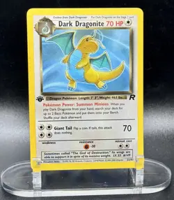 Dark Dragonite (1st Edition) 22/82 Nonholo Pokemon Team Rocket Wotc Vintage LP - Image 2